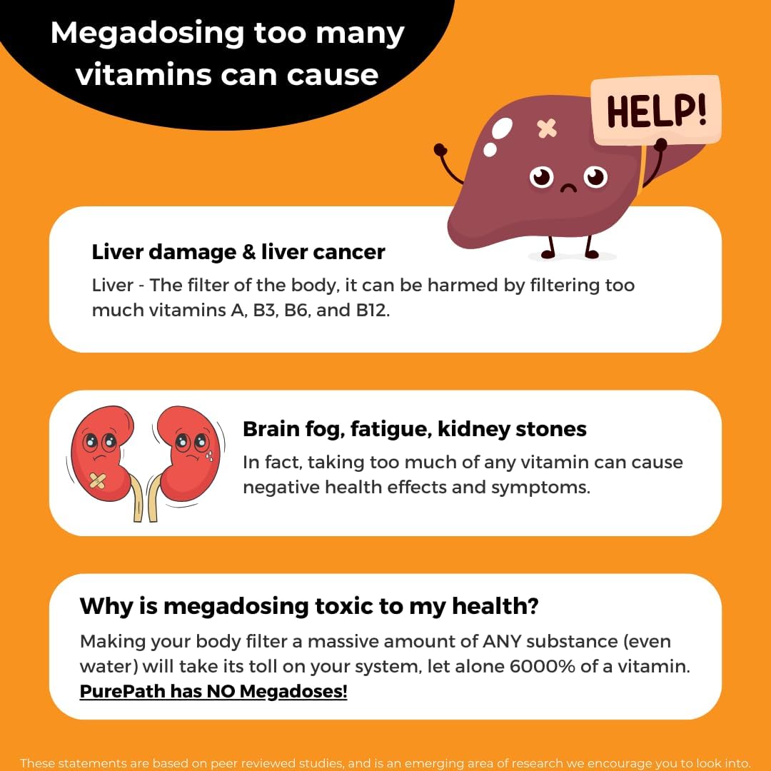 Non-Toxic Adult Multivitamin with B6 & B12 - 100% RDA - Optimal Energy & Focus - 60 Capsules