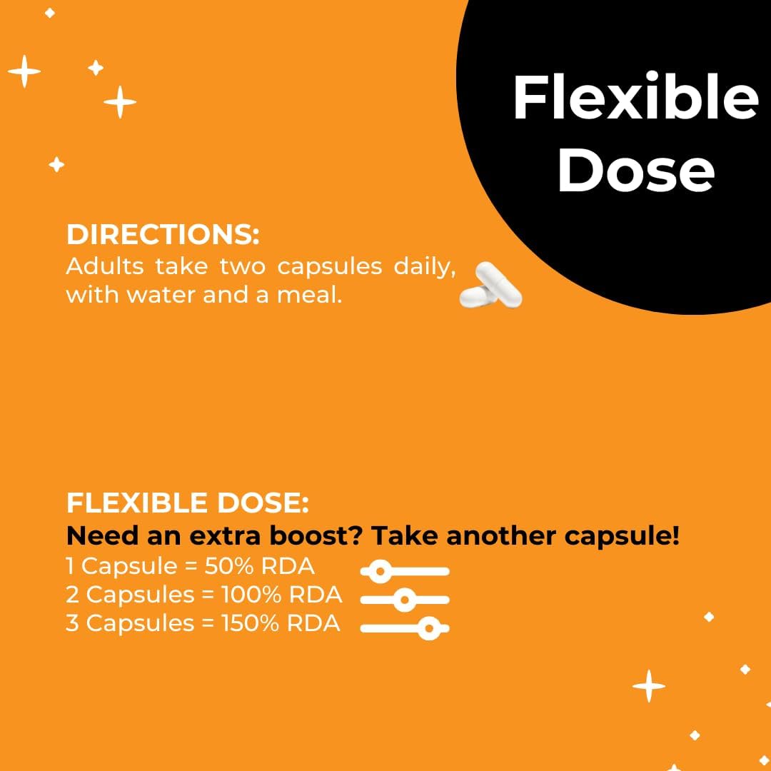 Non-Toxic Adult Multivitamin with B6 & B12 - 100% RDA - Optimal Energy & Focus - 60 Capsules