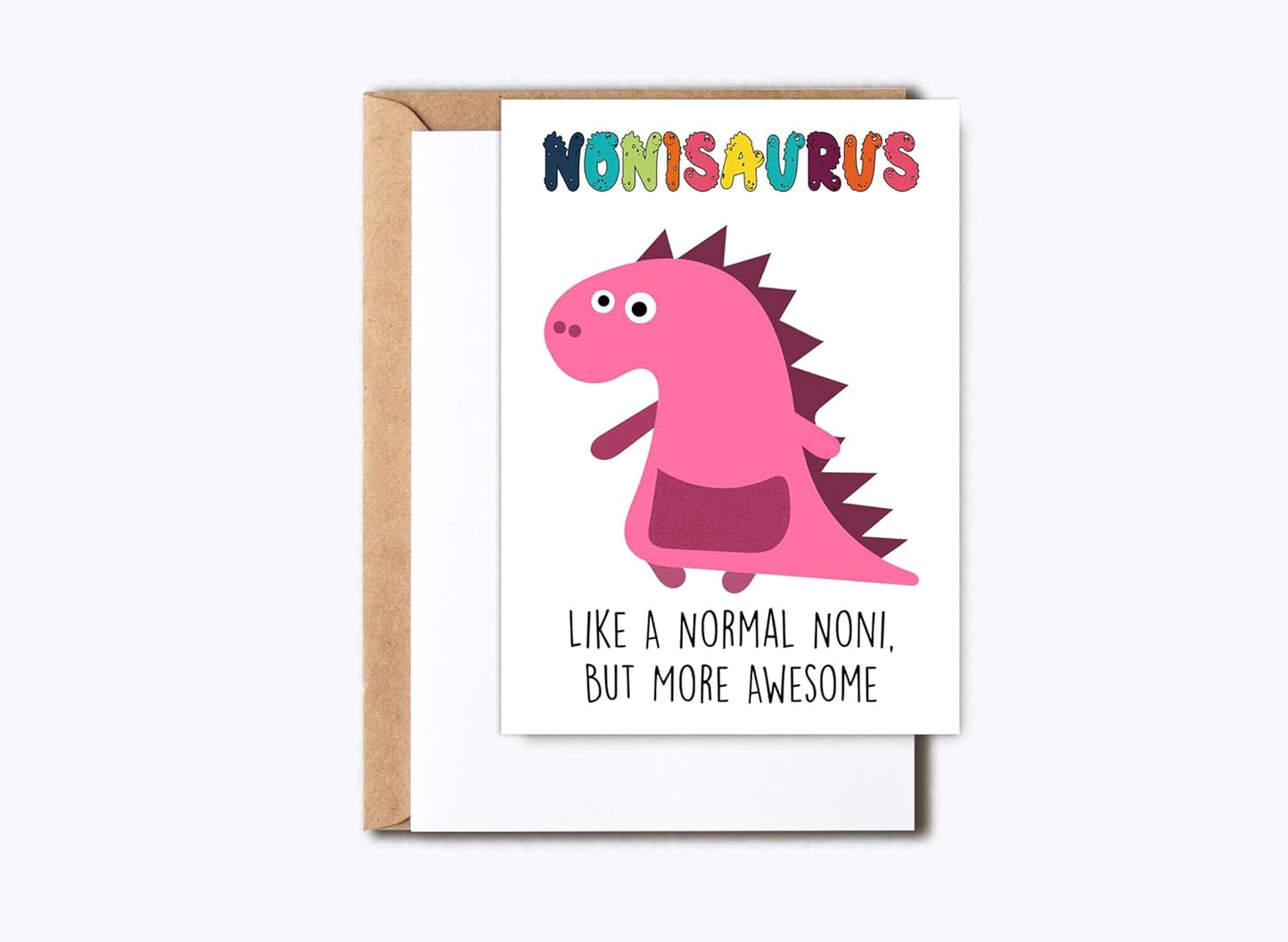 Noni Dinosaur Birthday Card - Nonisaurus Mother's Day Gift - GreenStar Happy Birthday Card for Noni - Unique Card for Grandma