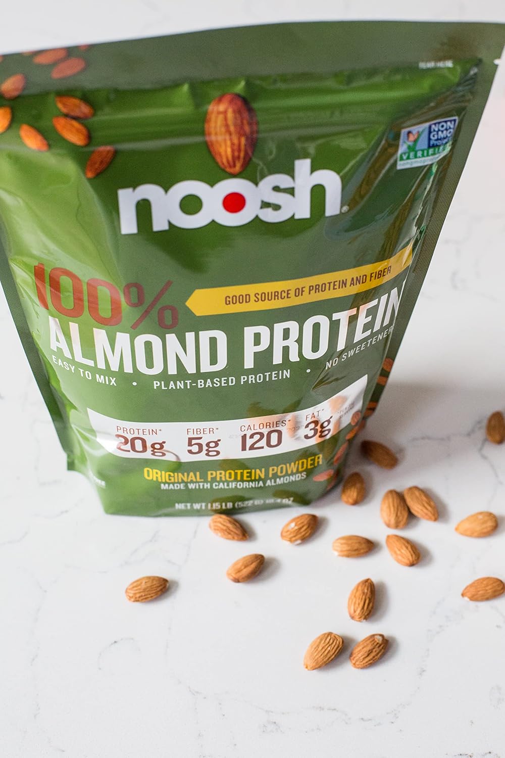 NOOSH Almond Protein Powder 35g - Plant Based, Vegan, Non-GMO, Gluten Free, Kosher, Peanut/Soy/Dairy Free