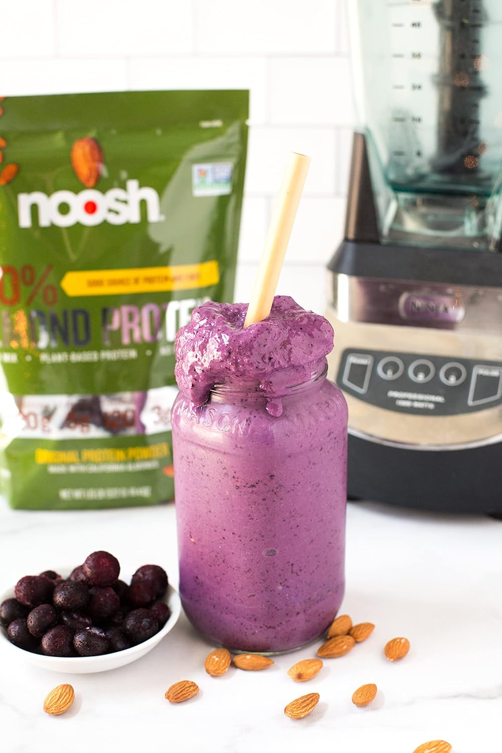 NOOSH Almond Protein Powder 35g - Plant Based, Vegan, Non-GMO, Gluten Free, Kosher, Peanut/Soy/Dairy Free
