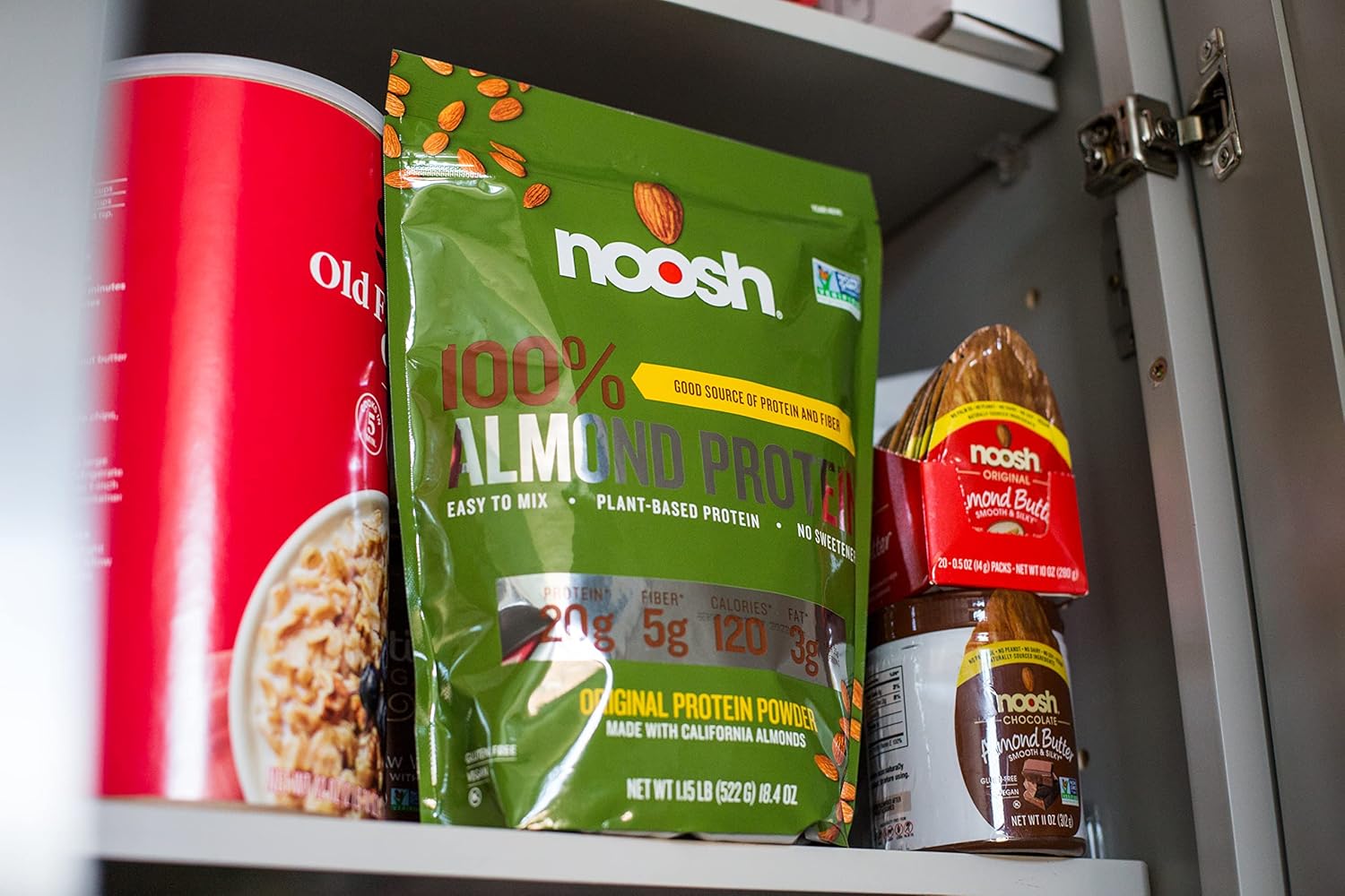 NOOSH Almond Protein Powder 35g - Plant Based, Vegan, Non-GMO, Gluten Free, Kosher, Peanut/Soy/Dairy Free