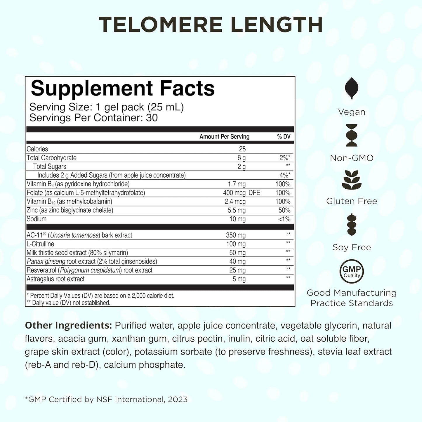 Nootropic & Anti-Aging Bundle: Improve Focus & Recall + Telomere Length with Maximum Absorption Liquid Supplements - 60 Gel Packs