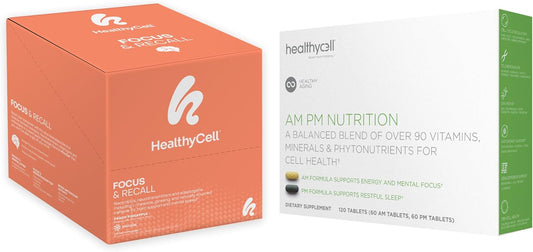 Nootropic Brain Boost Supplement for Cognitive Function & Anti-Aging Support - AM PM Healthspan Formula for Men and Women