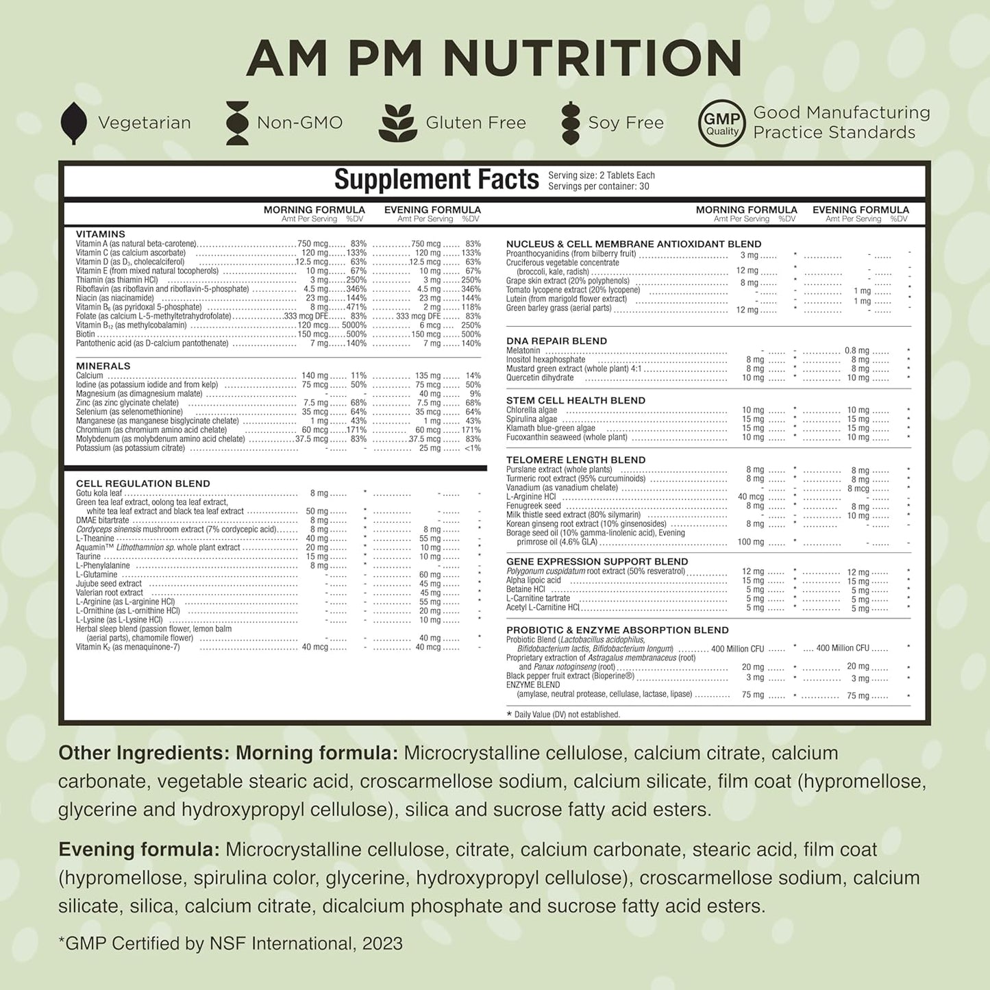 Nootropic Brain Boost Supplement for Cognitive Function & Anti-Aging Support - AM PM Healthspan Formula for Men and Women