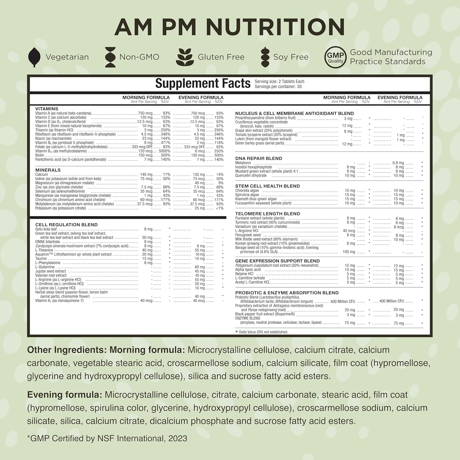 Nootropic Brain Boost Supplement for Cognitive Function & Anti-Aging Support - AM PM Healthspan Formula for Men and Women