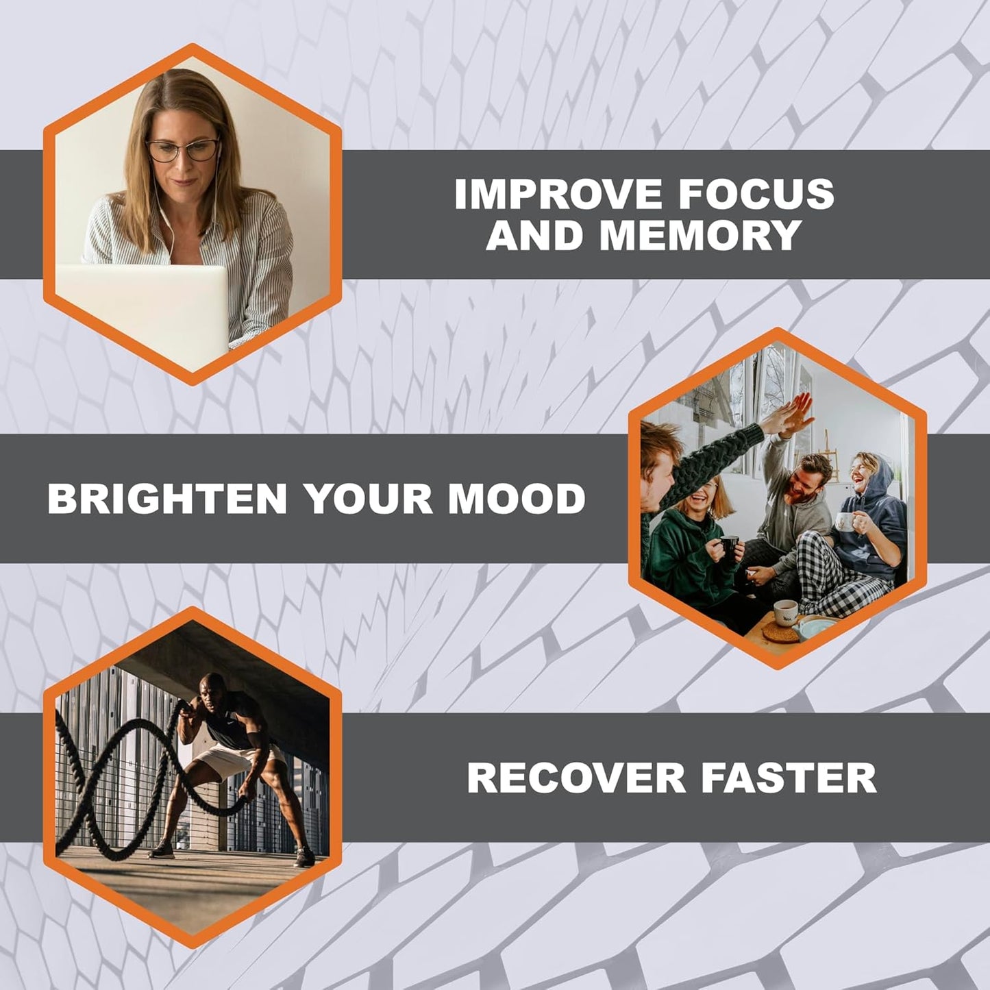 Nootropic Brain Supplement for Athletes & Active Adults - Enhance Focus, Memory, Recovery - Trans Resveratrol, Omega 3 DHA EPA, Uridine, Alpha GPC - Orange Flavor 30 Count