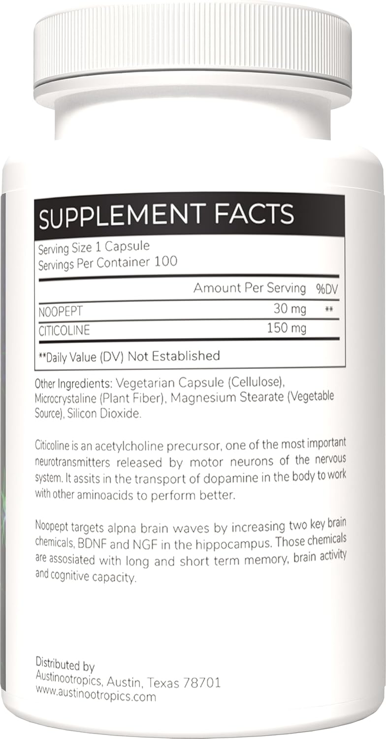 Nootropic Stack for Ultimate Focus, Energy, and Memory Boost - Austinootropics Noopept Formula