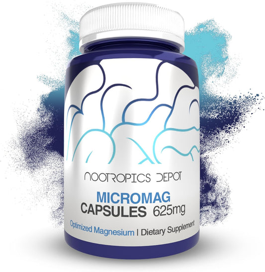 Nootropics Depot MicroMag Magnesium Capsules | 625mg | 30 Count | 200mg Elemental Magnesium - BoostGo Australia