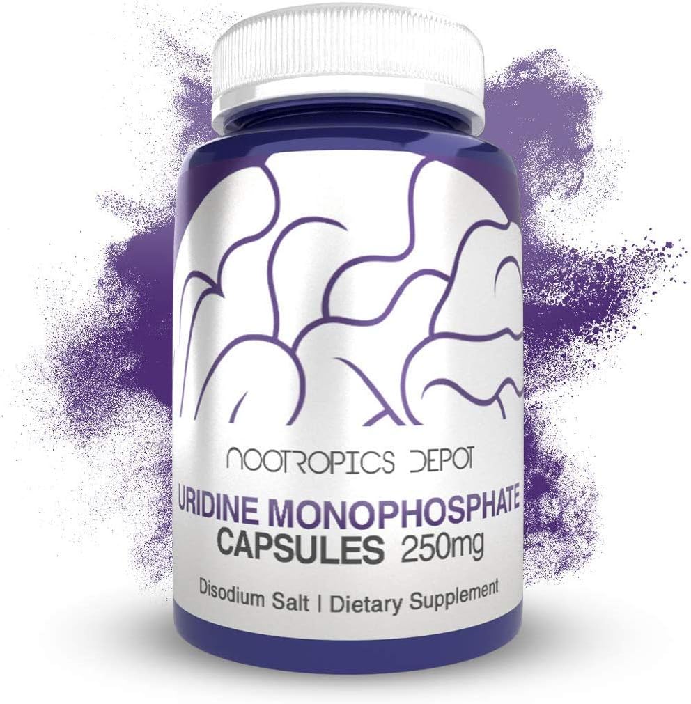 Nootropics Depot Uridine Monophosphate Capsules 250mg - 120 Count - Brain Health Supplement