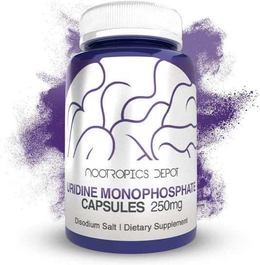 Nootropics Depot Uridine Monophosphate Capsules 250mg - 120 Count - Brain Health Supplement