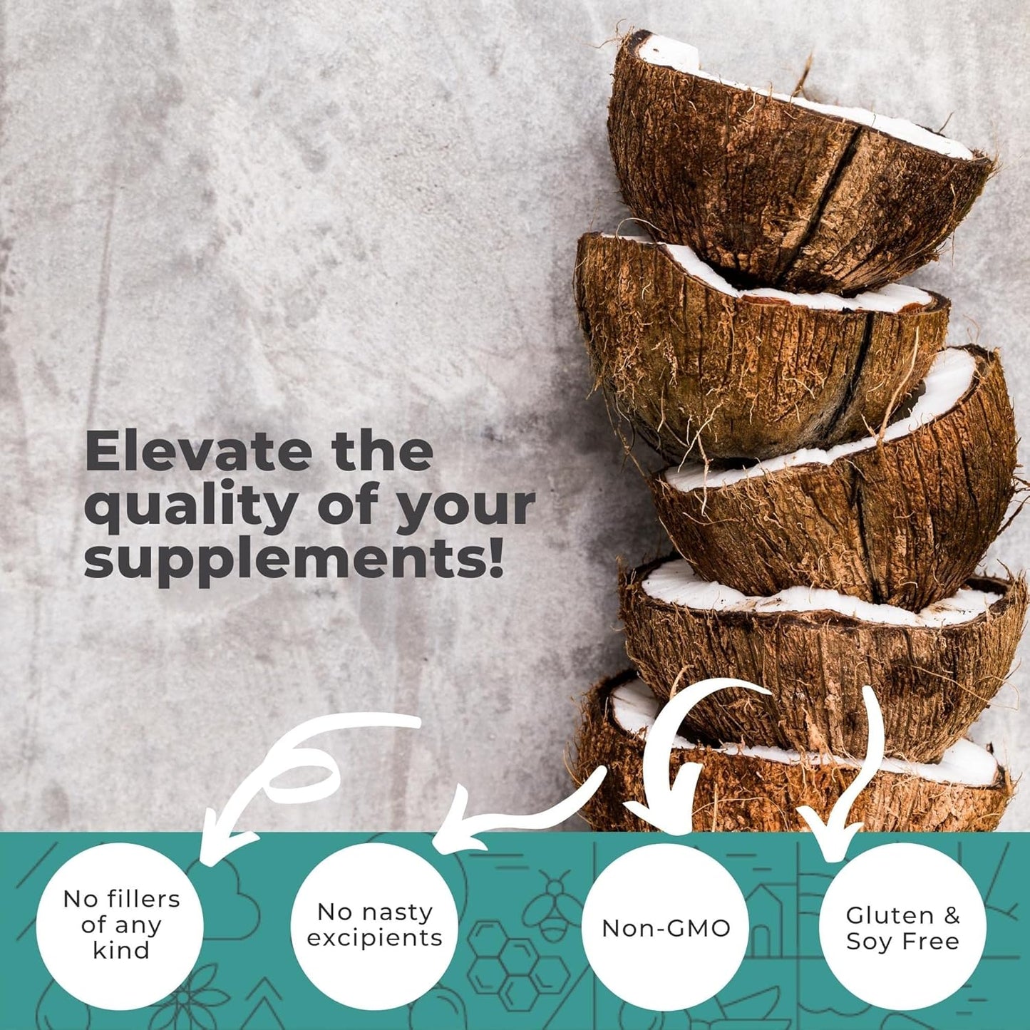 Nopal Cactus & Monolaurin Bundle - 240 Capsules Each, 1500mg Prickly Pear Cactus, 1000mg Monolaurin - Eleva Nutrition