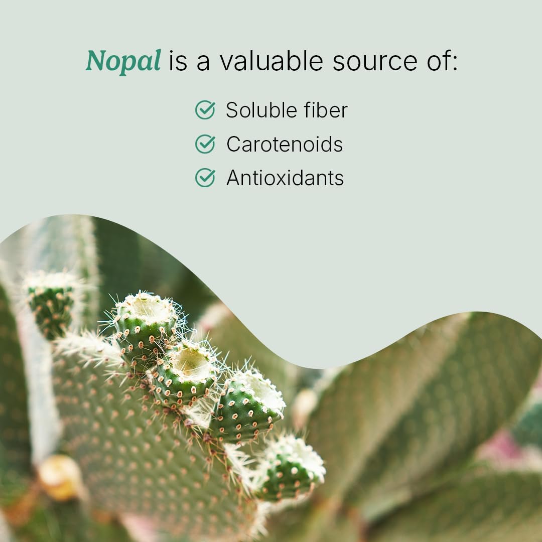 Nopal Chia Prickly Pear Cactus and Chia Powder Supplement, 120 Capsules, Gluten Free, Non-GMO, No Added Sugar, Clinically Proven