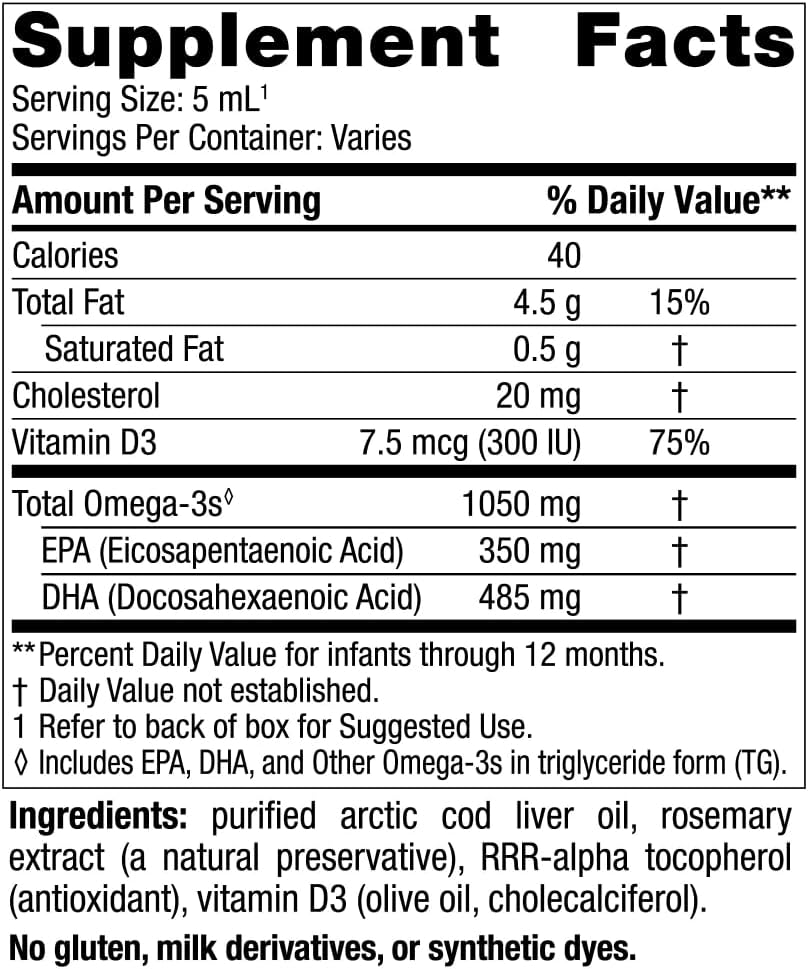 Nordic Naturals Baby DHA Supplement for Brain and Vision Development - Unflavored, 4 oz - Non-GMO Formula with Omega-3 and Vitamin D3