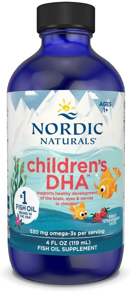 Nordic Naturals Children's DHA Strawberry 4 oz - 530mg Omega-3 for Kids Brain Development - Non-GMO - 48 Servings