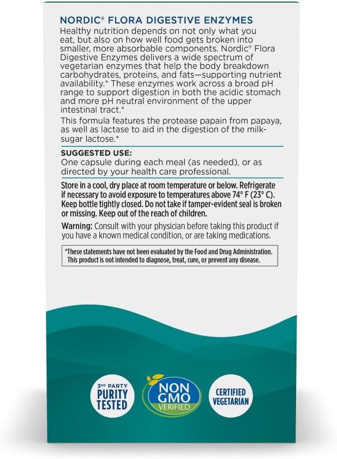 Nordic Naturals Digestive Enzymes Capsules - 45 Servings - Non-GMO, Supports Digestive Function and Nutrient Absorption