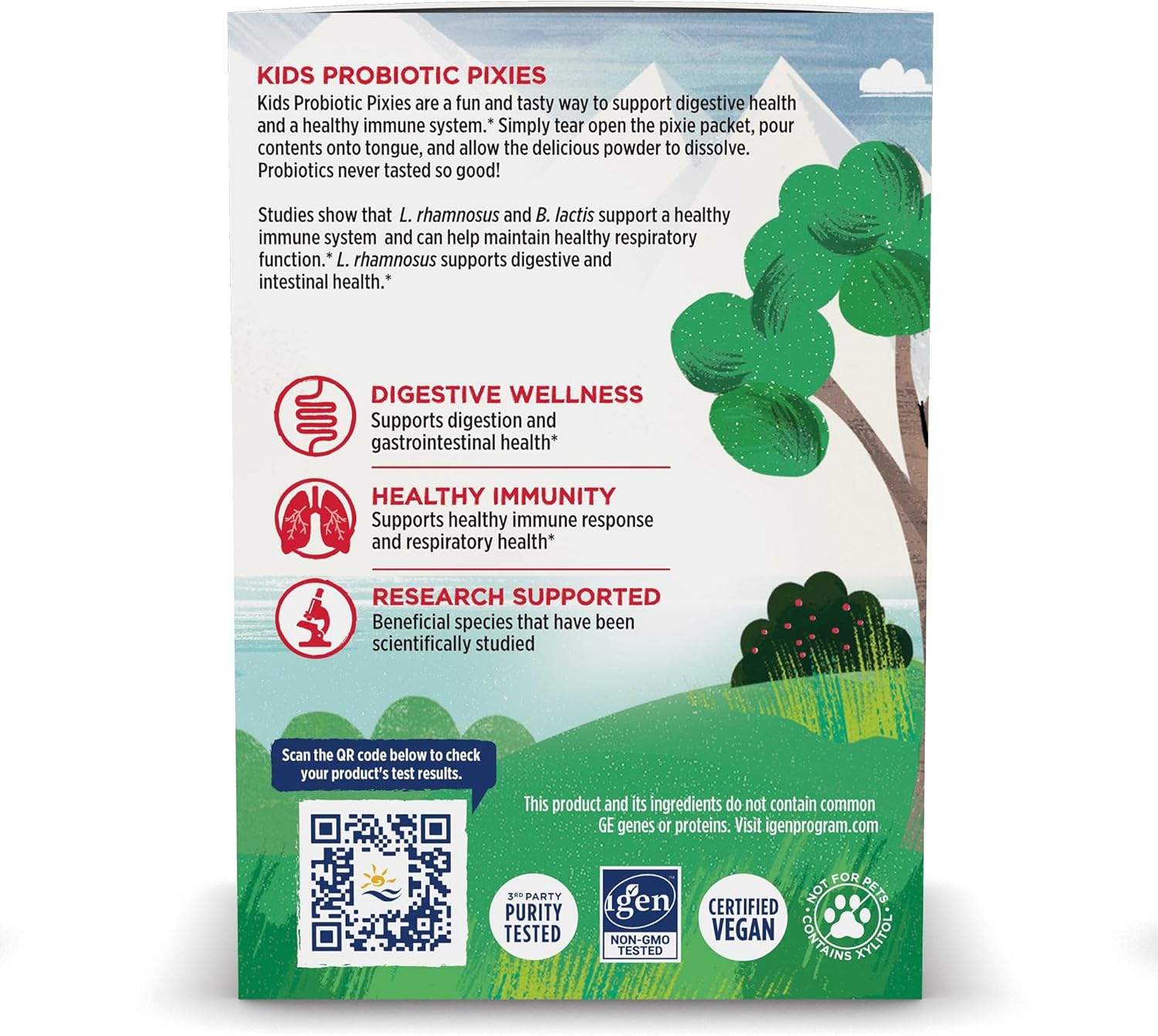 Nordic Naturals Kids Probiotic Pixies, Mixed Berry - 30 Packets - 3 Billion CFU - Digestive & Immune Support - Non-GMO & Vegan - 30 Servings