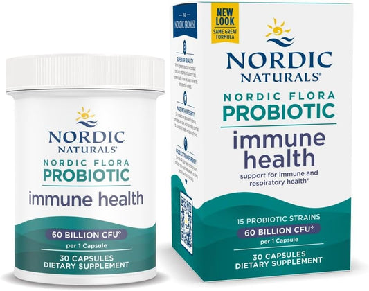 Nordic Naturals Nordic Flora Probiotic: Immune & Digestive Health Support, 30 Capsules, Vegan-Friendly