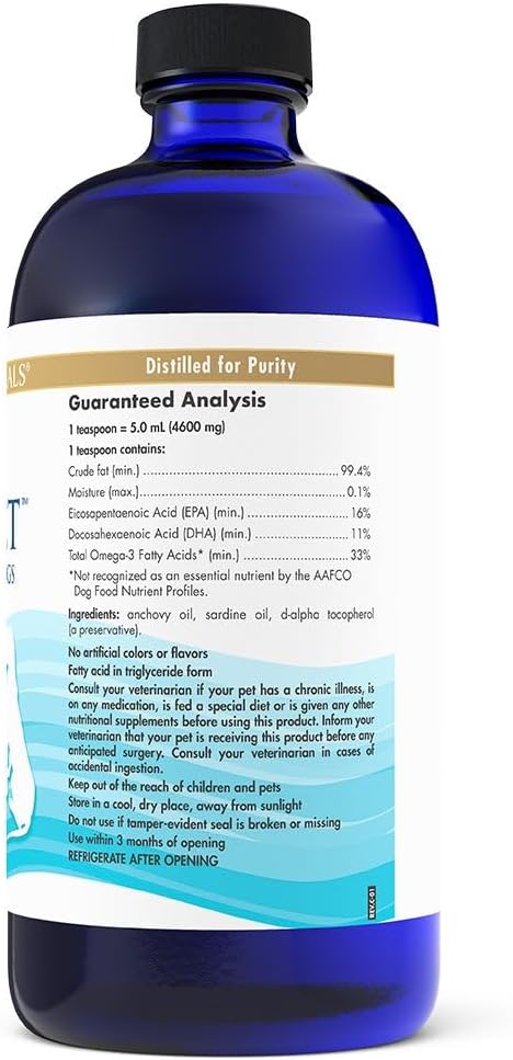 Nordic Naturals Omega-3 Pet Fish Oil for Large Dogs - 16 oz Bottle with 1518 mg Omega-3 Per Teaspoon - EPA & DHA for Heart, Skin, Coat, Joint, & Immune Health - BoostGo Australia