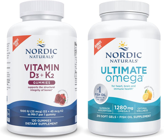 Nordic Naturals Starter Pack: Vitamin D3+K2 Gummies & Ultimate Omega Supplement