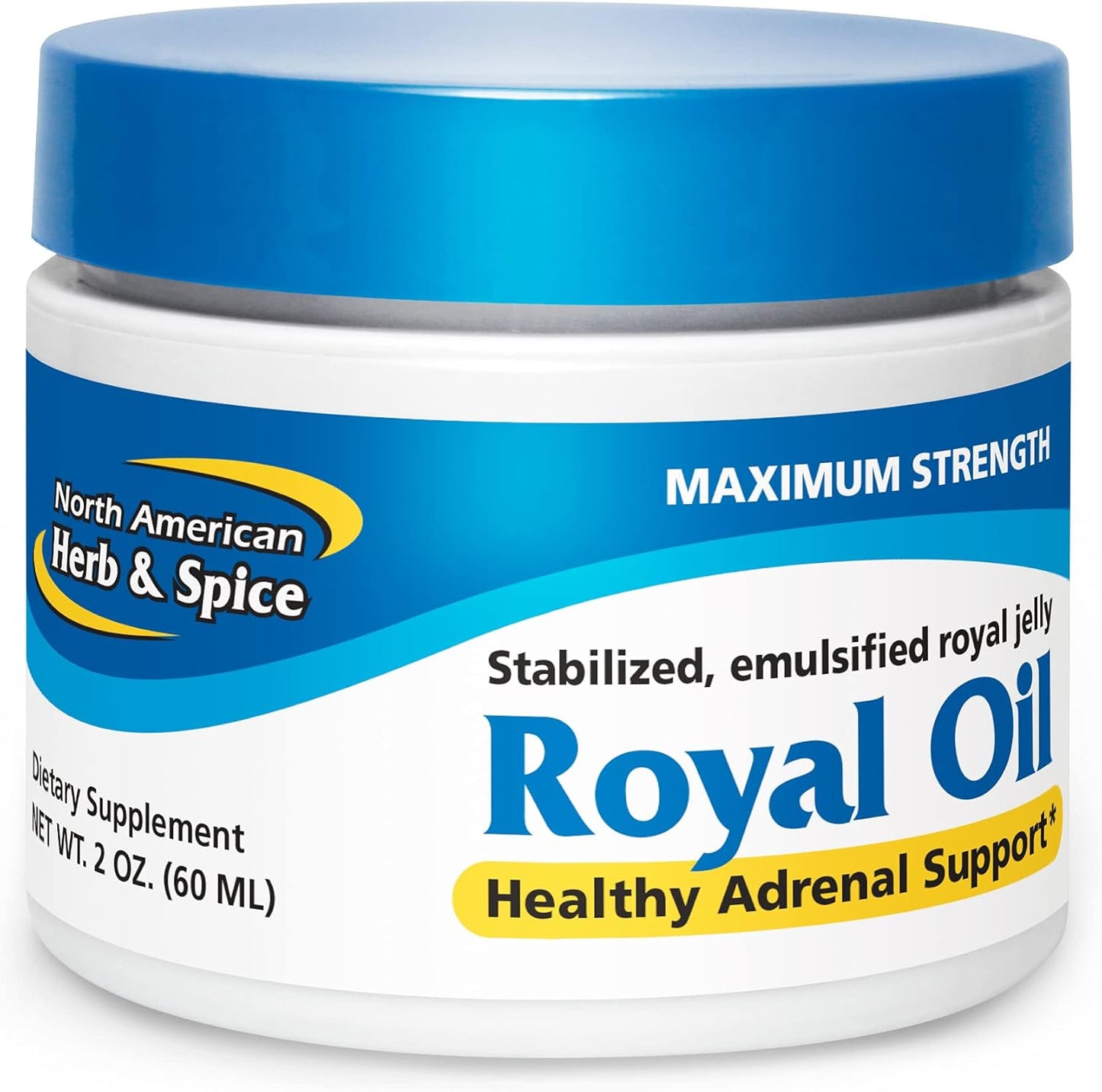 NORTH AMERICAN HERB & SPICE Royal Jelly Oil - 2 fl. oz. - Adrenal Health Support, Stress Relief - Rich in 10-HDA & B Vitamins - Non-GMO - 20 Servings