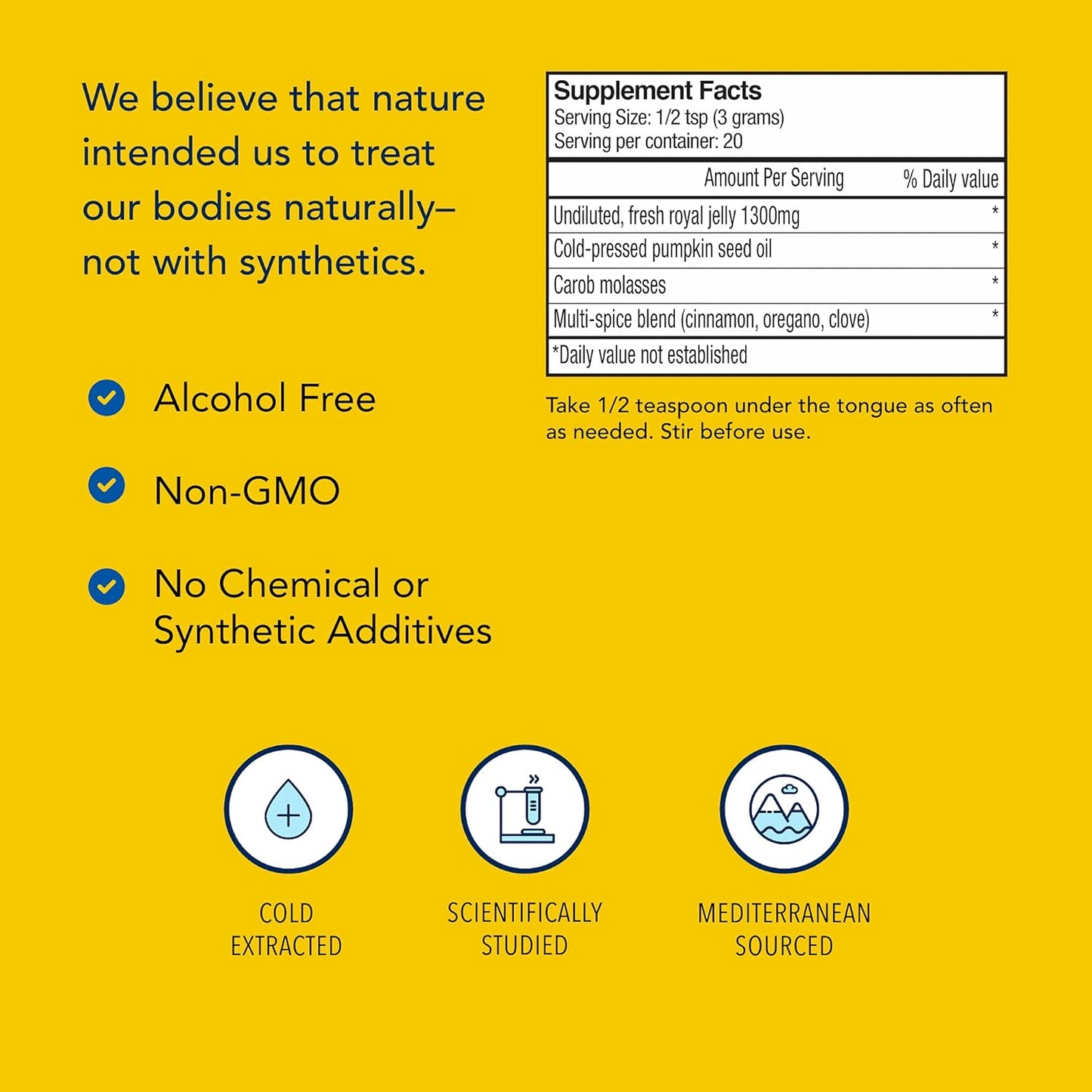 NORTH AMERICAN HERB & SPICE Royal Jelly Oil - 2 fl. oz. - Adrenal Health Support, Stress Relief - Rich in 10-HDA & B Vitamins - Non-GMO - 20 Servings