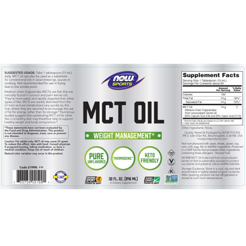 Now Foods 64 Ounce MCT Oil Bundle - Pack of 2 - Packaging Varies