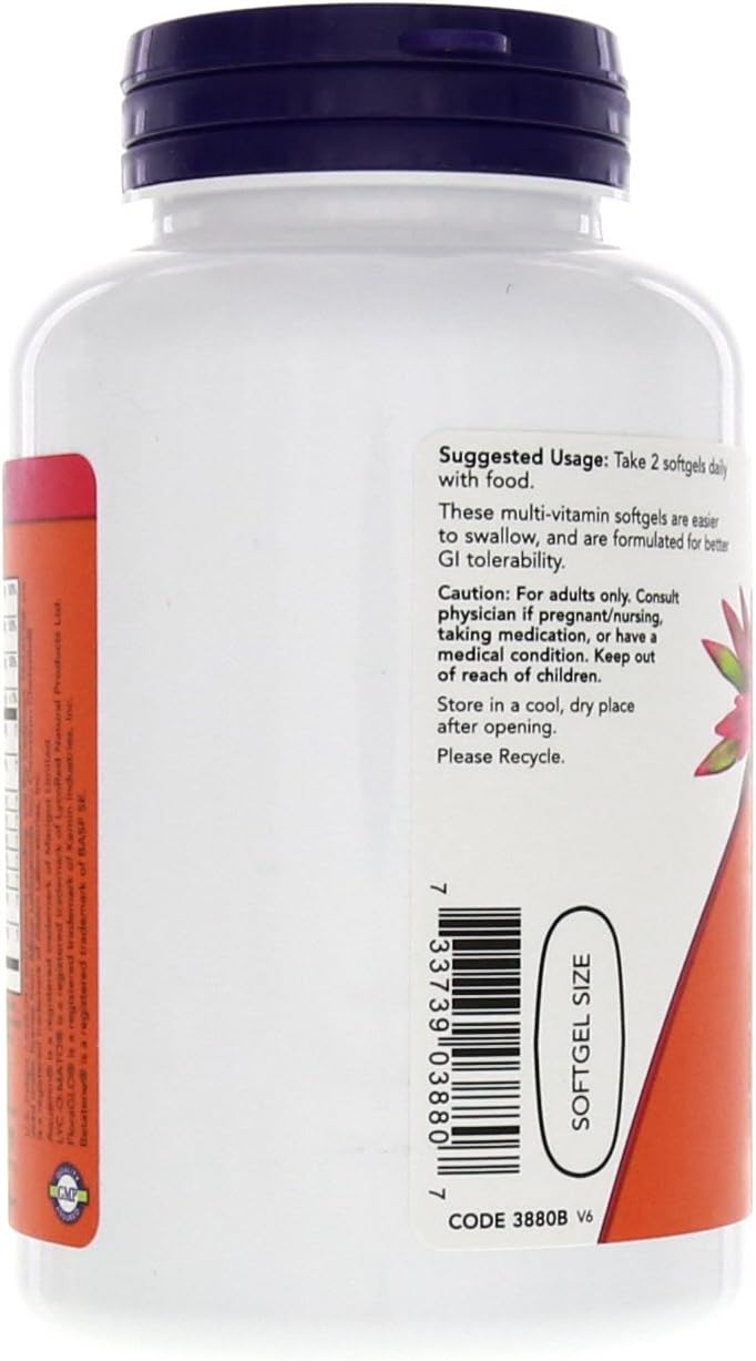 NOW Foods Adam Men's Multiple Vitamin 90 Softgels - Pack of 180 Softgels
