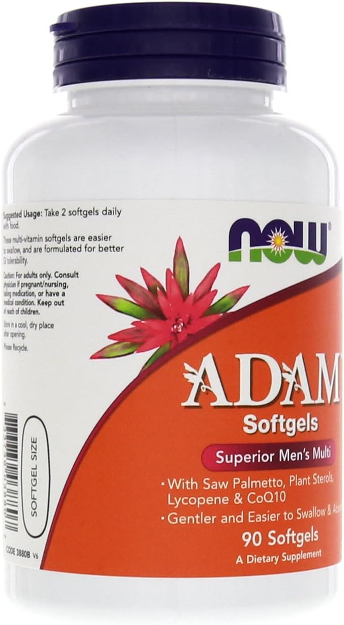 NOW Foods Adam Men's Multiple Vitamin 90 Softgels - Pack of 180 Softgels