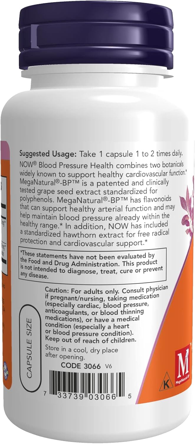 Now Foods Blood Pressure Health Vcaps - 180 Capsules, Pack of 2