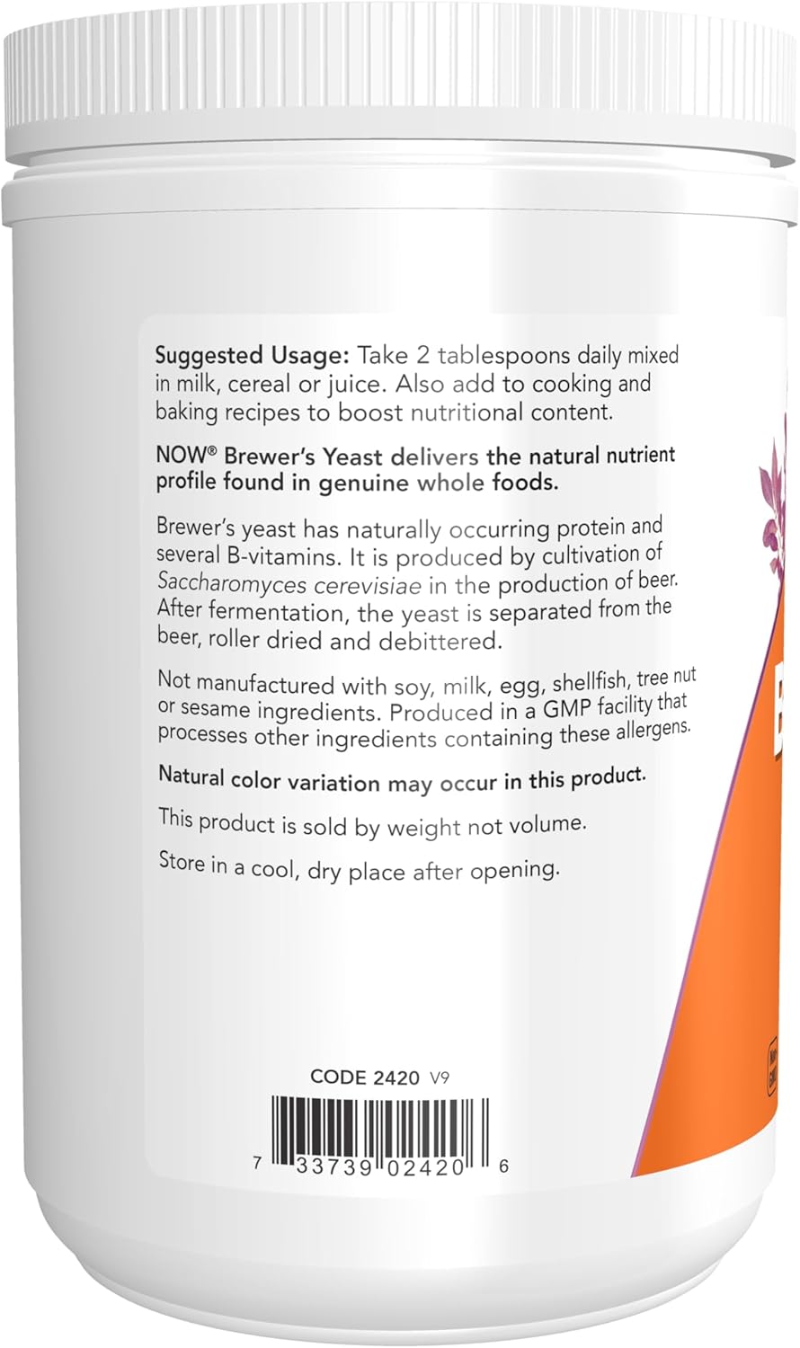 NOW Foods Brewer's Yeast Powder 1lb - Rich in Protein and B-Vitamins - BoostGo Australia