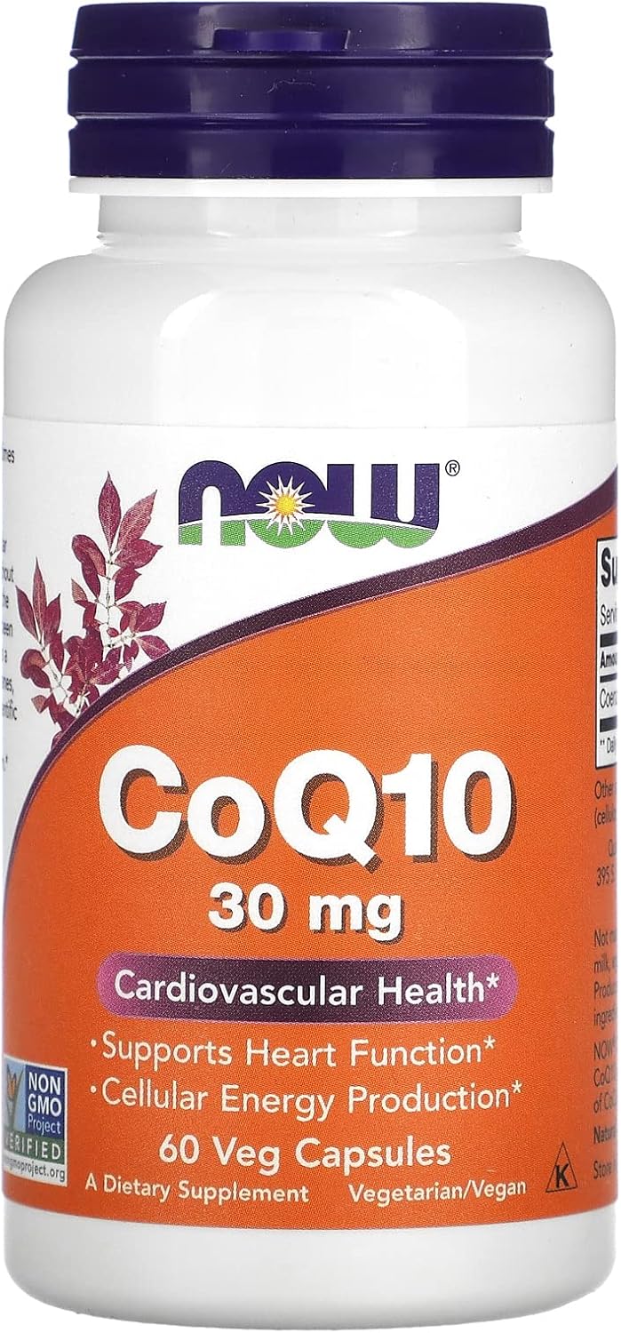NOW FOODS Coenzyme Q10 30mg - 60 Count Dietary Supplement Tablets