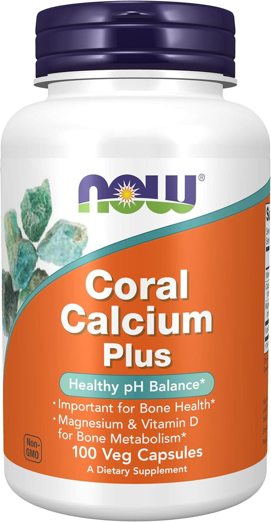 Now Foods Coral Calcium and Magnesium Supplement, 200 Vegetarian Capsules