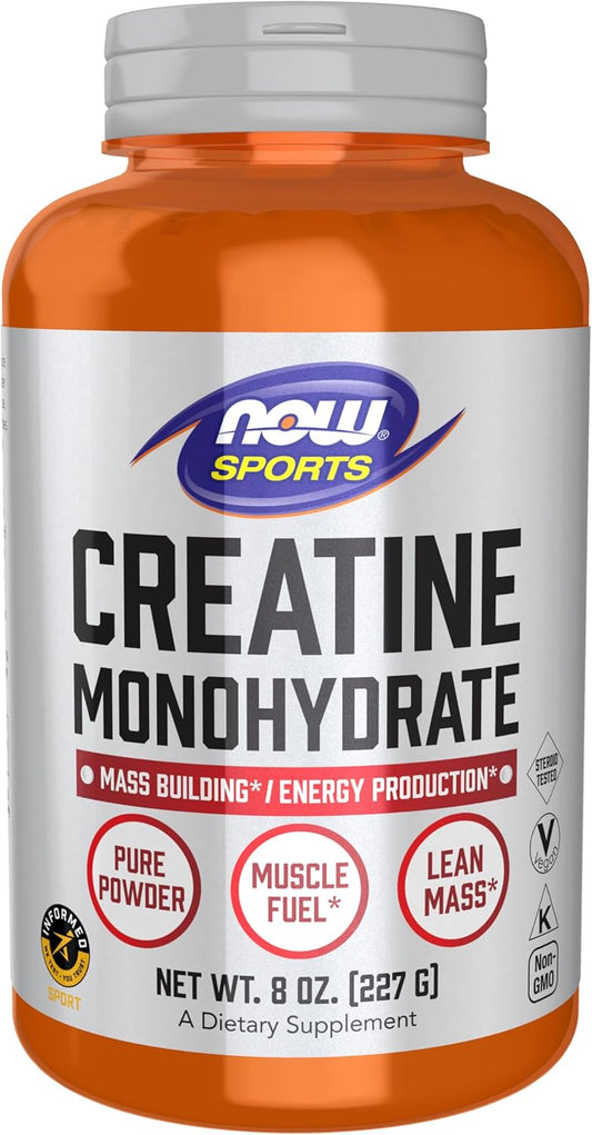 NOW Foods Creatine Monohydrate Powder for Mass Building and Energy Production - 8 Ounce