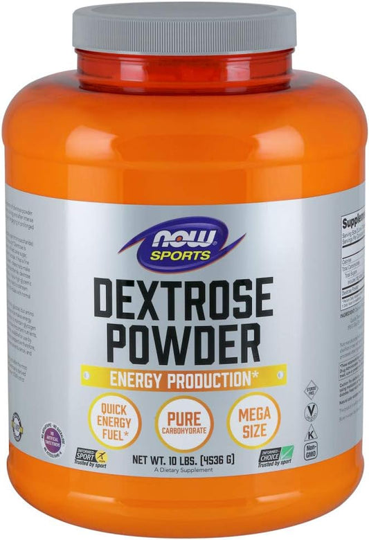 NOW Foods Dextrose Powder for Energy Production in Sports Nutrition, 10lb