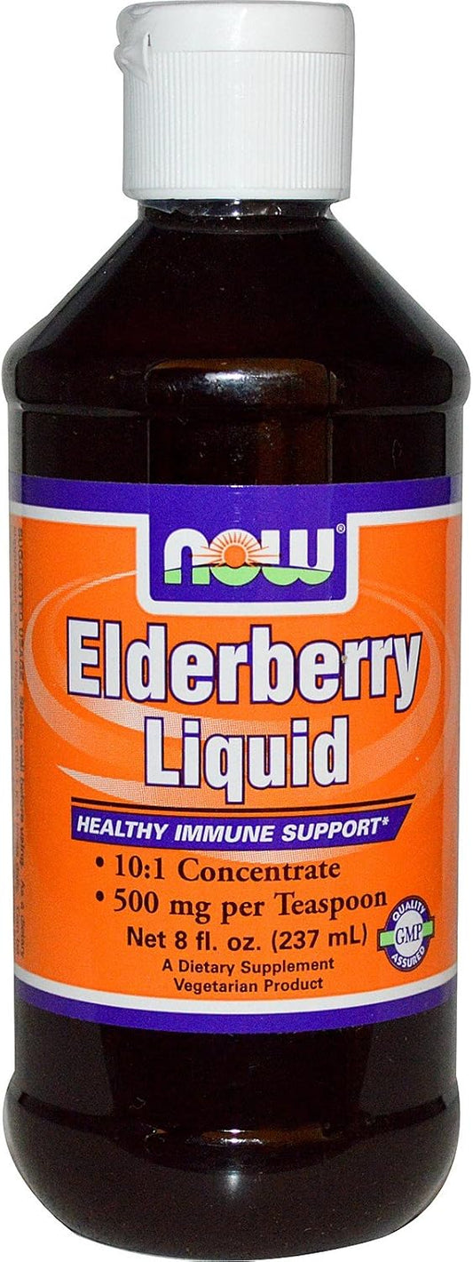 Now Foods Elderberry Liquid 8 oz - Pack of 3 bottles