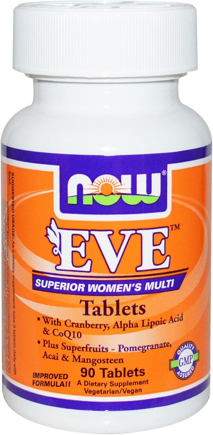 NOW Foods Eve-Women's Multiple Vitamin 90 Tablets (2-Pack) for Optimal Women's Health and Wellness
