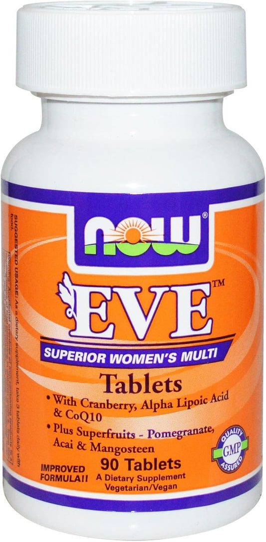 NOW Foods Eve-Women's Multiple Vitamin 90 Tablets (2-Pack) for Optimal Women's Health and Wellness