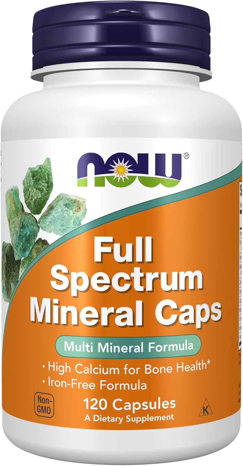 NOW Foods Full Spectrum Mineral Caps - Multi Mineral Formula 120 Count - Daily Mineral Supplement