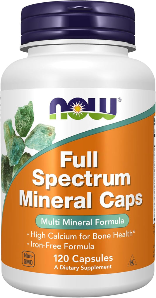 NOW Foods Full Spectrum Mineral Caps - Multi Mineral Formula 120 Count - Daily Mineral Supplement