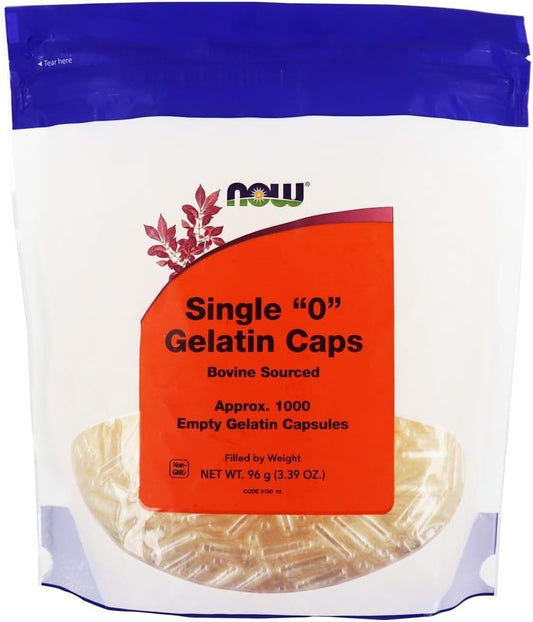 NOW Foods Gel Caps '0' 1000 Capsules - High Quality Gel Capsules for Easy Supplement Intake