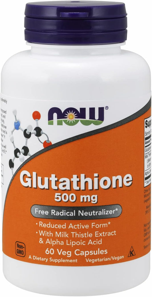 Now Foods Glutathione Supplement 500mg - 60 Vegetarian Capsules