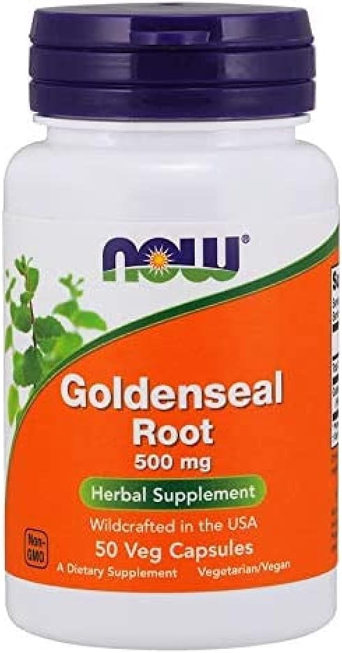 Now Foods Goldenseal Root Capsules - 500mg, 50 Count - Herbal Supplement for Immune Support and Digestive Health