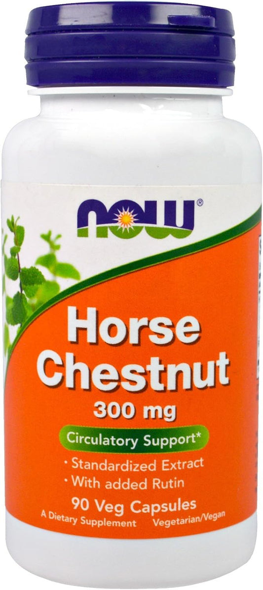 NOW Foods Horse Chestnut Extract 300mg - 90 Capsules - Circulatory Support Supplement