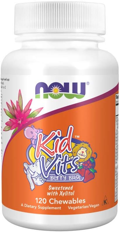 NOW Foods Kid Vits Berry Lemonade 120 Chewable Tablets for Children's Health and Immunity Boost