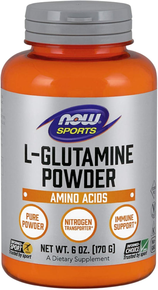 Now Foods L-Glutamine Powder - 6 oz Pure Supplement for Muscle Recovery and Immune Support