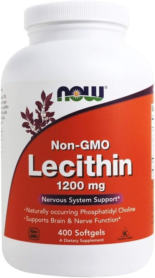 Now Foods Lecithin 19 Grain Softgels, 1200 mg, 400 Count Bottle