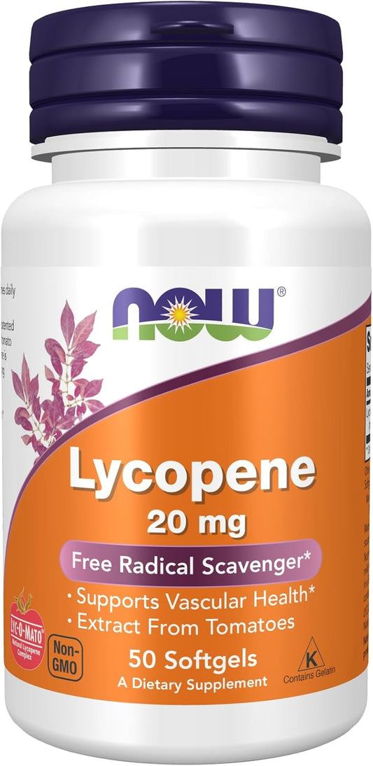 NOW Foods Lycopene 20 mg Softgels - Powerful Antioxidant Supplement for Heart Health and Immune Support