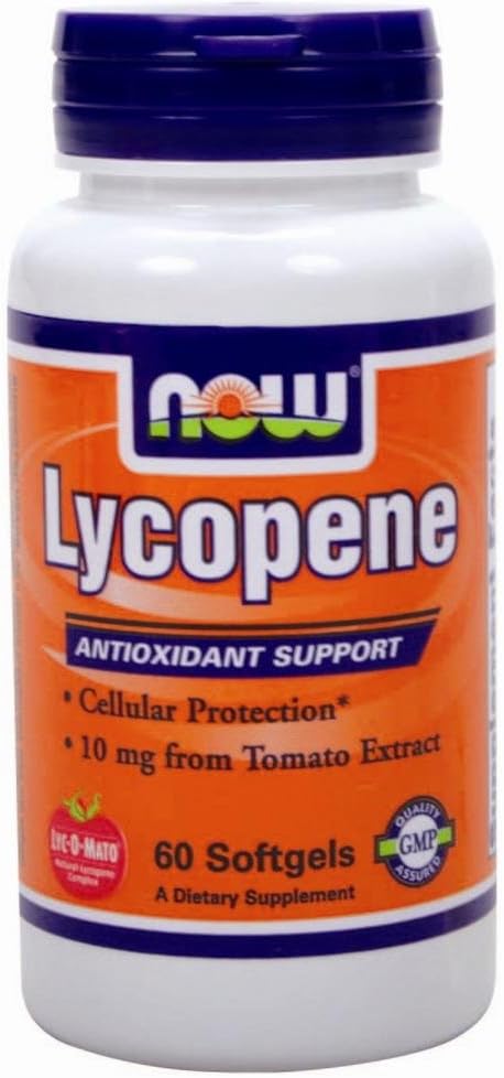 NOW Foods Lycopene Softgels - 10 mg, 60 Count - Antioxidant Supplement for Heart Health & Immune Support
