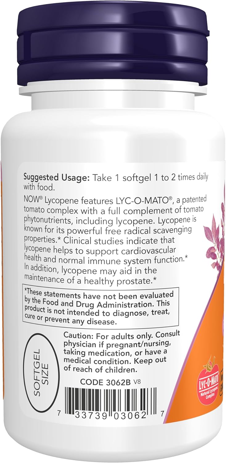 Now Foods Lycopene Softgels, 20mg, 50 Count, Pack of 2 - Antioxidant Supplement